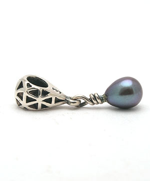 Trollbeads Retired Drop Pearl Black